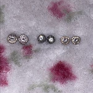 3 Pairs of Stud Earrings